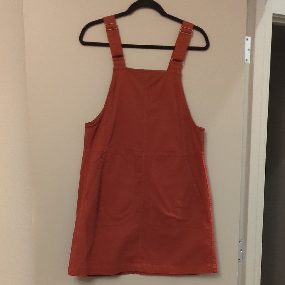 Rust Orange Pinafore Dress